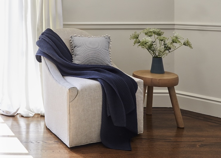saatva waffle knit blanket