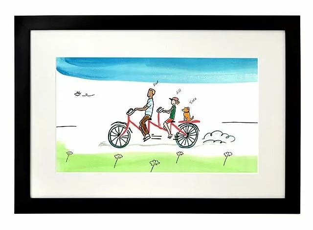 Uncommon Goods Personalized Family Tandem Bike Art