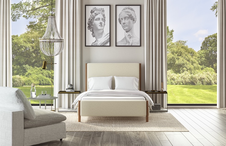 saatva milan bed frame with footboard